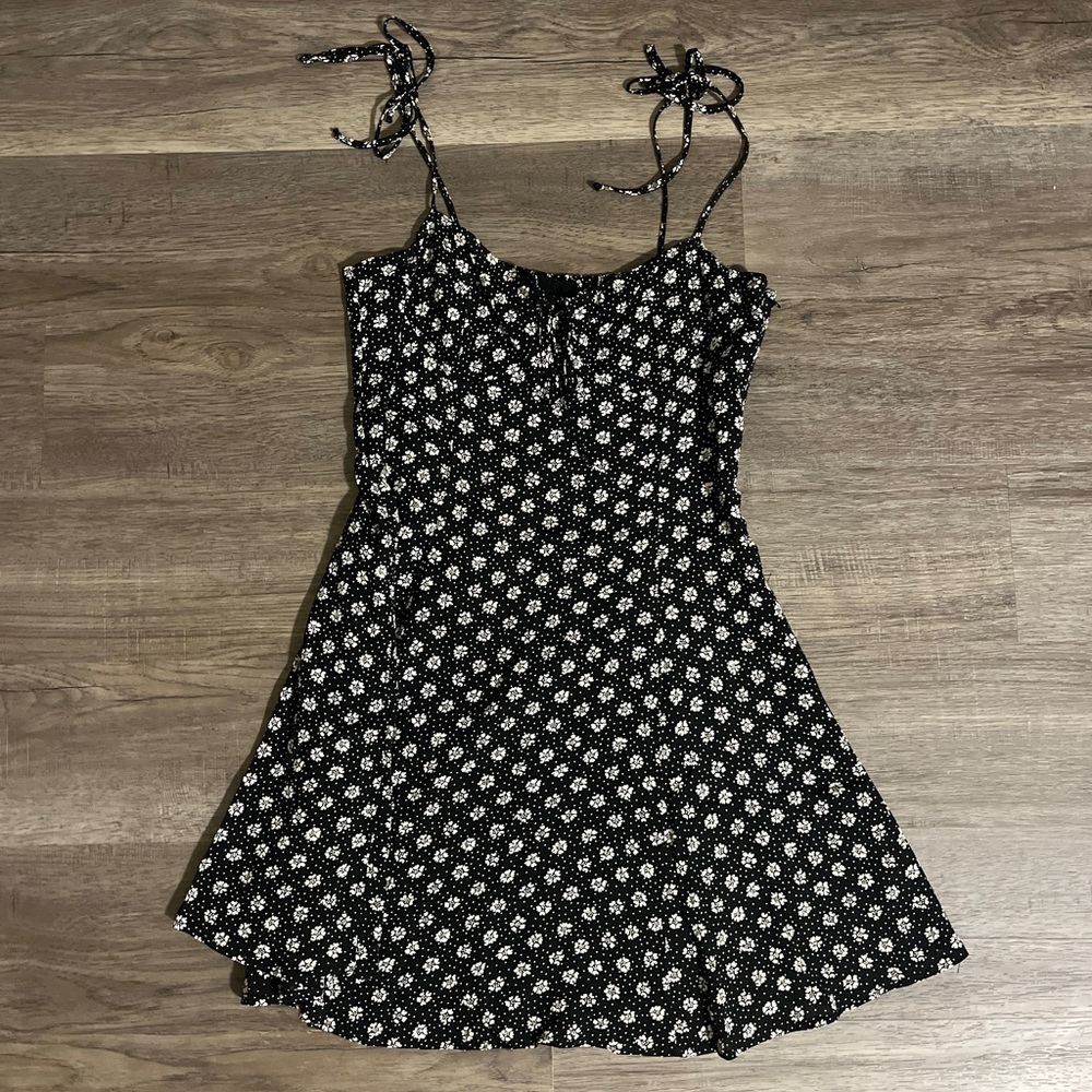 Blue Life Black & White Floral Mini Dress